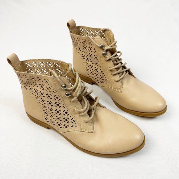 Lucky Brand Shoes - Lucky Brand Hirro Perforated Block Heel Oxford Shoes Cream Size 6